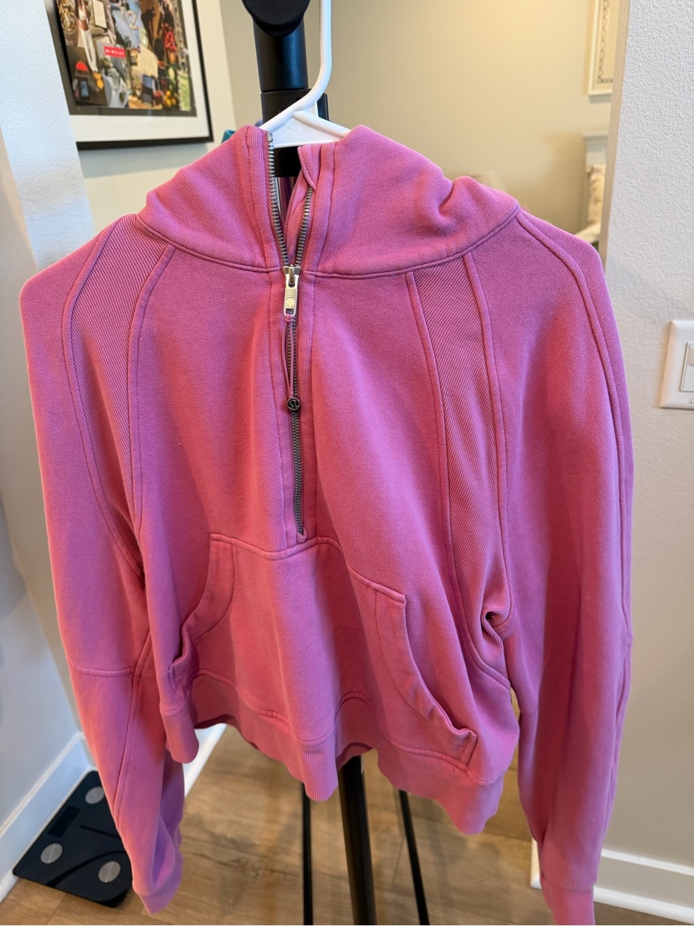 lululemon athletica Pink Quarter-Zip Funnel Neck Pullover